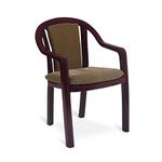 Oaknest Unboxing Furniture Supreme Ornate Cushioned Heavy Plastic Arm Chair for Home and Office ( Color: Rosewood/Brown)