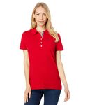 Tommy Hilfiger Women's Classic Polo (Standard and Plus Size), Bright Scarlet, L