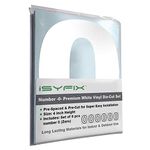 iSYFIX White Vinyl Number 0 (Zero) Stickers - 6 Pack 4 inch Self Adhesive - Premium Decal Die Cut & Pre-Spaced for Mailbox, Signs, Door, Cars, Trucks, Home, Business, Address Number, Indoor & Outdoor