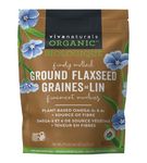 Viva Naturals Canadian-Made Organic Ground Flaxseed - Premium Flax Seeds for Baking, Smoothies - Certified Organic, Non-GMO, Keto & Vegan Friendly Graine De Lin 425 g (15 oz)