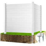 VEVOR Outdoor Privacy Screens, 50" W x 50" H Air Conditioner Fence, Pool Equipment Enclosure, Horizontal Vinyl Privacy Fence, Perfect to Enclose Trash Can and A/C Units (2-Panel)