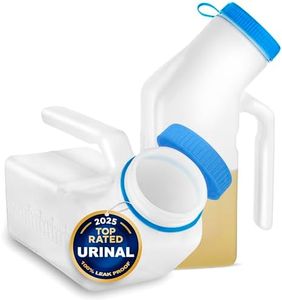 Male Urine Bottles 2 Pack (35 oz), Portable Urinals for Men Spill Proof Nighttime, Pee Bottles for Men with Screw-On Lid, Travel Urinals for Seniors with Easy-to-Read Measurement Lines