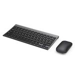 Small Wireless Keyboard and Mouse, seenda Ultra Compact Rechargeable USB Keyboard and Mouse Combo with Portable Size Low Profile Keys for Windows XP/7/8/10/11 Laptop Computer, Gray