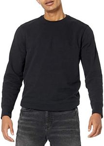 Amazon Essentials Men's Long-Sleeve Lightweight French Terry Crewneck Sweatshirt, Black, Large