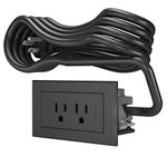 Legrand Wiremold RD2RBK10 Radiant Furniture Power Center, Recessed Power Strip, 2 Outlets, 10 Foot Cord, Black