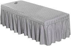 PETSOLA Spa Massage Bed Cover Sheet with 21inch Drop Skirt Beauty Salon Table Skirt, Gray-185x70cm