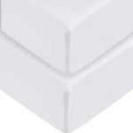 DTEX HOMES 2 x 800 Thread Count - Extra Deep Fitted Sheet 40 cm 16 Inch - 100% Pure Egyptian Cotton Sateen Super Soft Hotel Quality Bedding, Double - White
