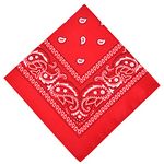 Aomig Bandana Head Scarf for Men and Women, Stylish Cowboy Headband Handkerchief, Multi-purpose Hair Scarf Paisley Print Unisex Headwraps, Bib Party Face Covering Headwear for Motorcycling (Red)…