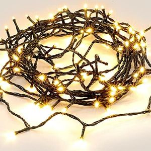 Lexi Lighting 520 LEDs Fairy Lights Chain, White Light, Dark Cable, Length 51.9M, Plug-in Power, IP44 Waterproof, Outdoor String Lights for Xmas Tree, Wedding, Halloween, Party, Garden Décor