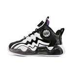 New Children's Basketball Shoes Swivel Buckle Sneakers Boys Girls Sports Shoes Basketball Shoes Grey