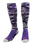 TCK Sports Elite Performance Over The Calf Camo Socks, Purple Camo, Medium