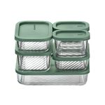 AGARO Elite Borosilicate Glass Container 6 Pcs Set, Fridge Stackable Storage Organizer, 310ml x2, 520ml x2, 750ml, 1200ml, Microwave Safe, BPA Free Kitchen Boxes, Store Cooked Food, Fruits, Snacks