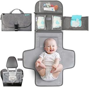 Kopi Baby Portable Diaper Changing Pad - Baby Changing Pad & Diaper Changer Travel Bag, Smart Design Baby Changing Mat, Portable Changing Pad for Baby - Baby Changing Station, Infant Gift - Grey