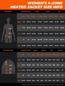 ORORO Women’s Heated Jacket, Black – XL