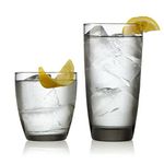 Libbey Slate Smoke 12-Piece Cooler and Double Old Fashioned Glass Set, 16 oz