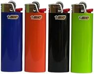 4 X Genuine BIC Maxi Lighters Assorted Colours Pocket Size Summer BBQ Candles GIFT SET