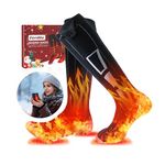 Ferdiiz Heated Socks 9000mAh*2 with Detachable Hand Warmers, Rechargeable Electric Winter Socks for Men & Women, for Outdoor Hunting, Skiing, Camping