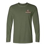 Browning Women's Standard Graphic T-Shirt, Classic Hunting & Outdoors Long Sleeve Tees, Hunt Tough (Military Green)