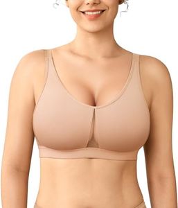 BRABIC Women's Plus Size Wireless Bra - Seamless Comfortable No Underwire Breathable Full Coverage Everyday Bras (XX-Large, Drak Beige)