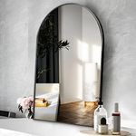 Arcus Home Black Arched Mirror,20"x30" Arched Wall Mirror with Modern Metal Frame,Black Mirror Bathroom for Entryway Living Room Bedroom Wall Decor