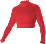 Alleson Cheer Midriff Top, Red, Youth Medium