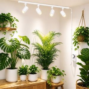 OTeedo 3 CCT LED Track Grow Lights for Indoor Plants, 4x35W, 2 Rails, White