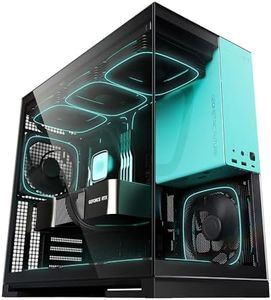 Geometric Future M5 Tempered Glass Mid Tower, E-ATX/ATX Gaming Case, 1.2mm Steel, Type C, Toolless Panels, Support 420/360 Radiator, ARGB PWM 140m Fan x 5 Pre-Installed, Black/Blue, GEO-M5F-BTB