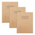 suituts 3 Pack Carbonless Chemistry Lab Notebook, 8.5X11 Inch laboratory Notebook Carbon Copy, Student Lab notebook with Duplicate/Numbered/Grid Pages, 25 Sets of Pages, Total 75 Sets (Kraft)