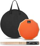 Sovvid 8 Inches Drum Pad and 5A Drum Sticks, Double Sided Snare Drum Practice Pad for Drummers, Silent Practice Drum Pad for Adults and Kids with Storage Bag - Orange