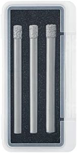 BOSCH DDB3PC 3-Piece Diamond Drill Bit Assorted Set for Dry Drilling Applications in Porcelain and Natural Stone Tile