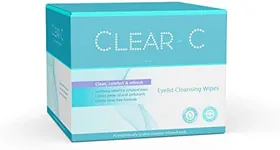 Clear C Eye Lids Pre Moistened Cleaning Wipes for Dry Eyes, Red Eye Irritation - Rinse Free Eye Cleansing Wipes - 30 Count, Pack of 1 Individually Wrapped Travel Wipes