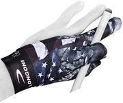 Longoni Billiard Pool Cue Glove Fancy Flag 4 for Left Hand