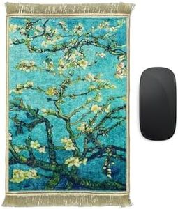 Velvet Rug Mouse Pad | Bohemian Style Design Woven Rug Mousepad Carpet Mouse Pads for Office Decor | Desk Mouse Mat 8.6" x 11.8" Small Mouse Protector (Water Green III)