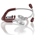 ELKO EL-160 Primus III AL Aluminum Head Stethoscope For Doctors and Medical Students | Double Sided Chest Piece For Adult & Pediatric Patients | U-Shaped PVC Tubing | Soft Sealing Ear Knobs (Brown)