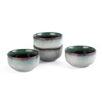 Henten Home Dessert Bowl Set of 4-10oz, Deep Soup Bowls for Snack/Dip/Pudding/Desert, Ceramic Fruit Bowls for 4 Peoples, Dishwasher Microwave Safe Bowls - 300ml