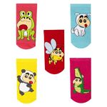 THELA GAADI Kids Shinchan Costume Socks - Printed Ankle Length Girls and Boys Cotton Socks, Unisex, Odour Free, Multicolor (Pack of 5)(8-10 years)