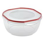 Sterilite Ultra-Seal 8.1 Qt Bowl, Large Airtight Food Storage Container, Latching Lid, Microwave and Dishwasher Safe, Clear With Red Gasket, 8-Pack