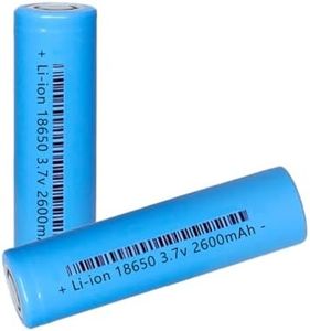 Svenirven Battery 2 Packs 3.7V 2600mAh Flat Top Battery for Flashlights, Headlamps, Doorbells, Toy Cars Blue