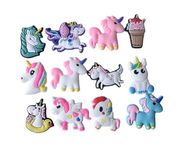 Jo's 12 PCS CUTE UNICORN PONY Shoe Charms Decoration for Shoes Bracelets - shoe charms make your shoes more interesting fun and unique Compatible with Croc & clogs