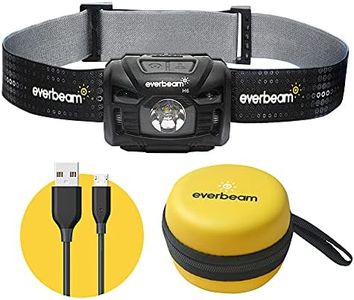 Everbeam H6 Switch LED Headlamp Head Torch, Dual Power 1200mAh Rechargeable Battery or 3 AAA Batteries, Motion Sensor Control, Ultra Bright 680 Lumens, 45 Hours Runtime, USB Headlight Flashlight