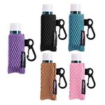 Lip Balm Holder Keychain Single 5pcs Clip on Chapstick Sleeves Holder Pouch Tight-Knit Elastic Lipstick Sleeve (/Purple/Jade/Brown/Black)