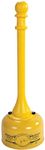 Eagle 1202 Galvanized Steel Poly Tube Cigarette Butt Receptacle, 2-1/2 Gallon Capacity, 35" Height, 11" Diameter, Yellow