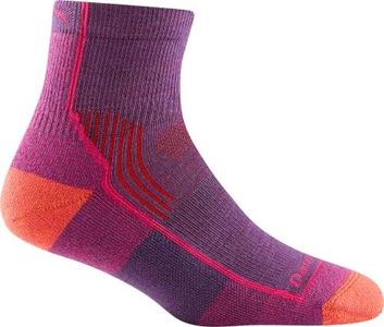 Darn Tough (Style 1958) Women's Hiker 1/4 Midweight with Cushion Sock (Berry, Small)