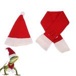 ULTECHNOVO 2Pcs Bearded Dragon Costume Christmas Lizard Hat Scarf Set Bearded Dragon Outfit for Christmas Holiday Party Funny Clothes Photos Props Red