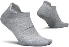 Feetures High Performance Max Cushion Ankle Sock - Tab Socks for Women & Men with Heel Tab - Light Gray, XL (1 Pair)