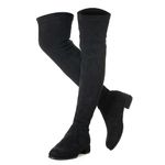 N.N.G Women Over The Knee Boots Thigh High Suede Flat Heel Square Toe Black Size 9 OTK Suede Comfort