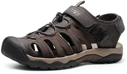 NORTIV 8 Men's Sandals, Closed Toe Athletic Sport Sandals, Mens Summer Shoes, Lightweight Trail Walking Sandals for Men Brown Size 12 US SNAS222M