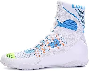 B LUCK SHOE Boxing Shoes for Men and Women Fighting Shoes Wrestling Training Boots LS198 White