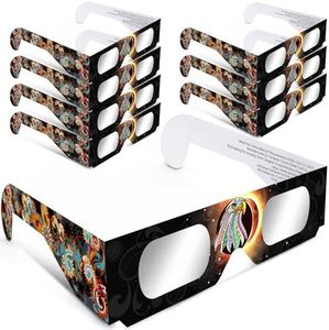 Andbasis 8 Pack Solar Eclipse Glasses 2024 Approved ISO 12312-2:2015(E)&CE Certified Safe Shades for Direct Solar Eclipse Viewing AAS Recommended List October 2, 2024, South American Solar Eclipse