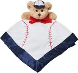 Bearington Baby Lil’ Slugger Snuggler, 15 Inch Baseball Plush Stuffed Animal Teddy Bear Security Blanket Lovey for Babies